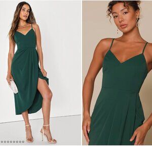 Reinette Dark Green Midi Dress
